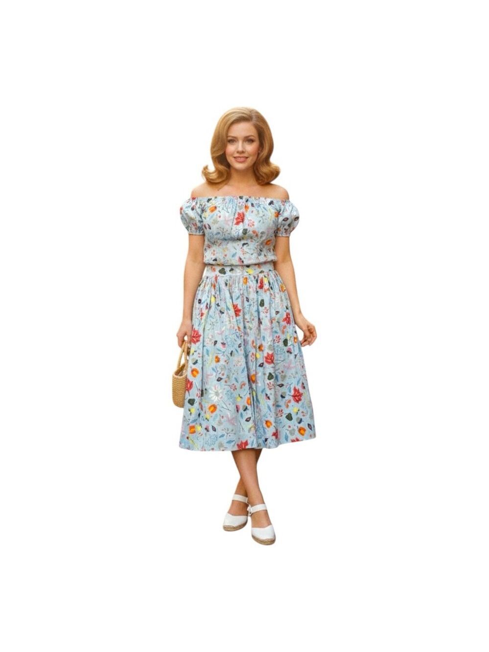 Dapper Day First Frost Floral Skirt Set Ayumi Takahashi M NWT